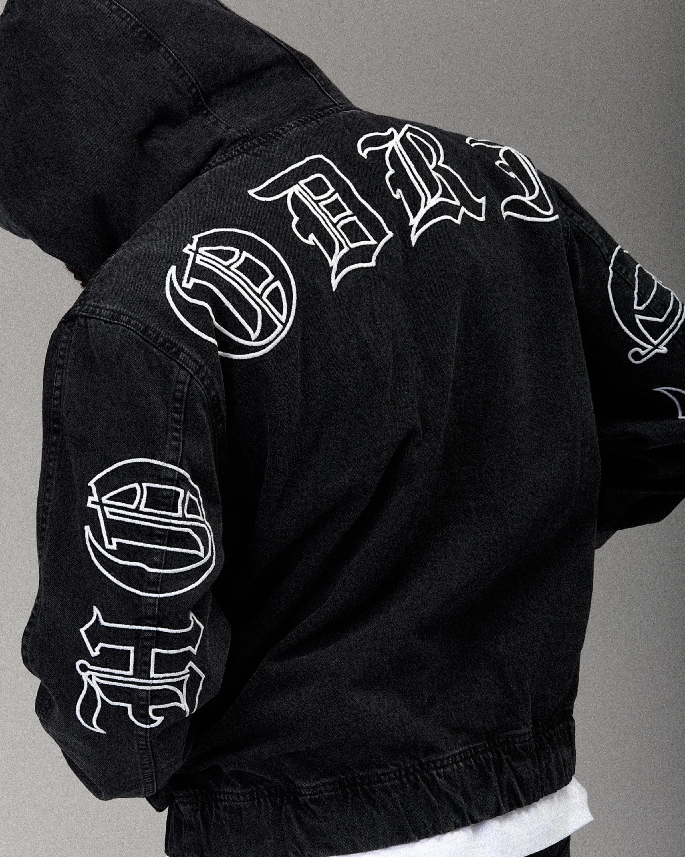 The Winner's Circle Denim Hooded Jacket - Black/White sold by Hoodrich product image thumbnail 3