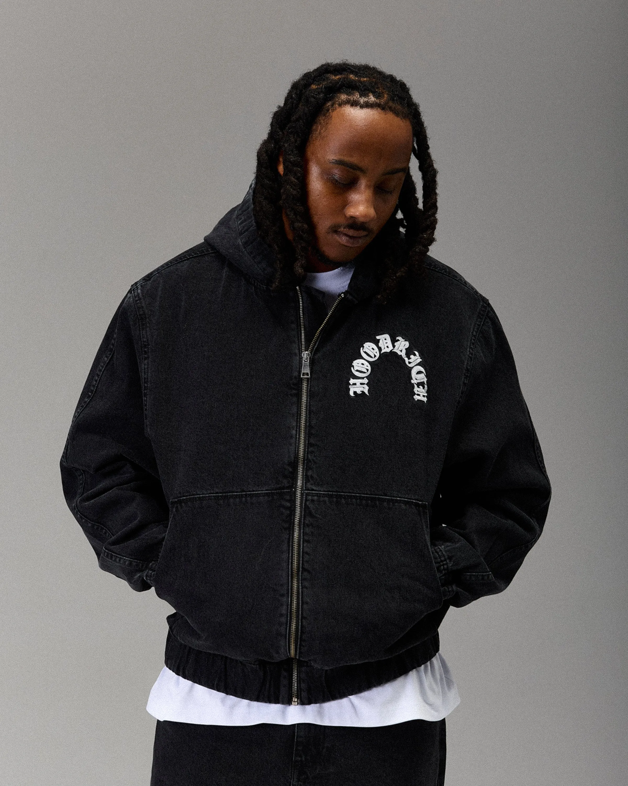 The Winner's Circle Denim Hooded Jacket - Black/White sold by Hoodrich product image thumbnail 4
