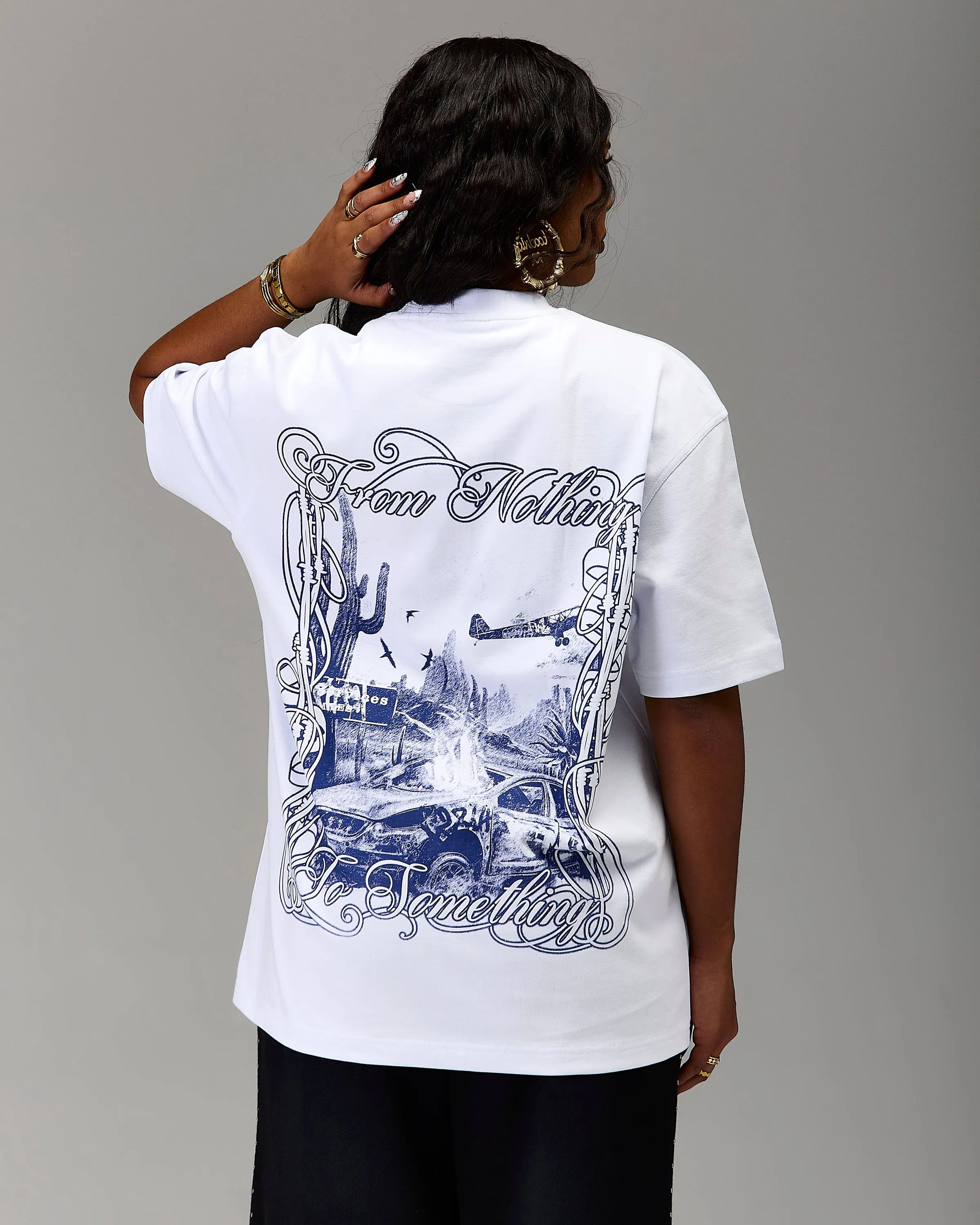 The Winner's Circle Oversized T-Shirt - White/Blue sold by Hoodrich product image thumbnail 4