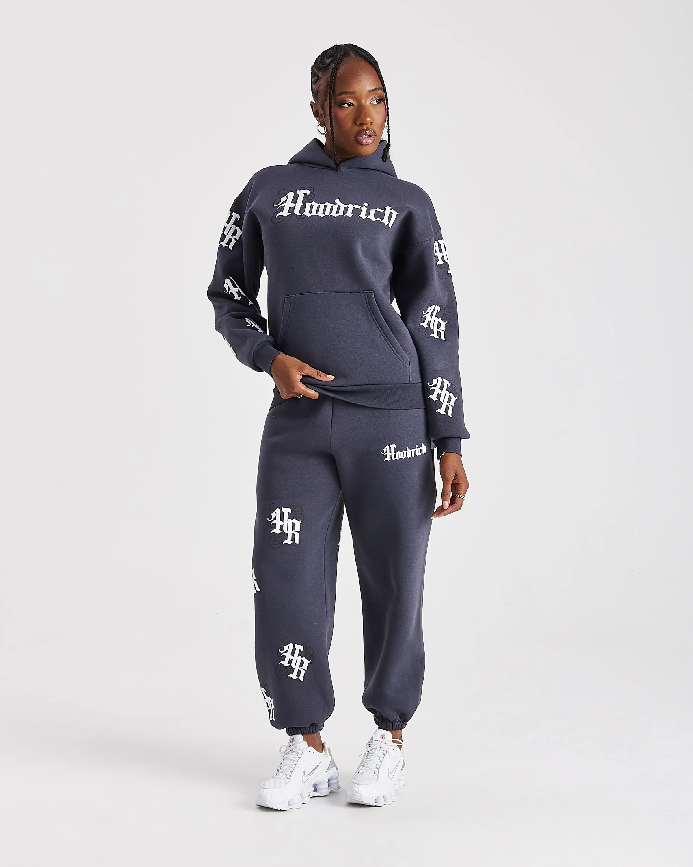 Onyx Oversized Hoodie - Grey/White sold by Hoodrich product image thumbnail 3