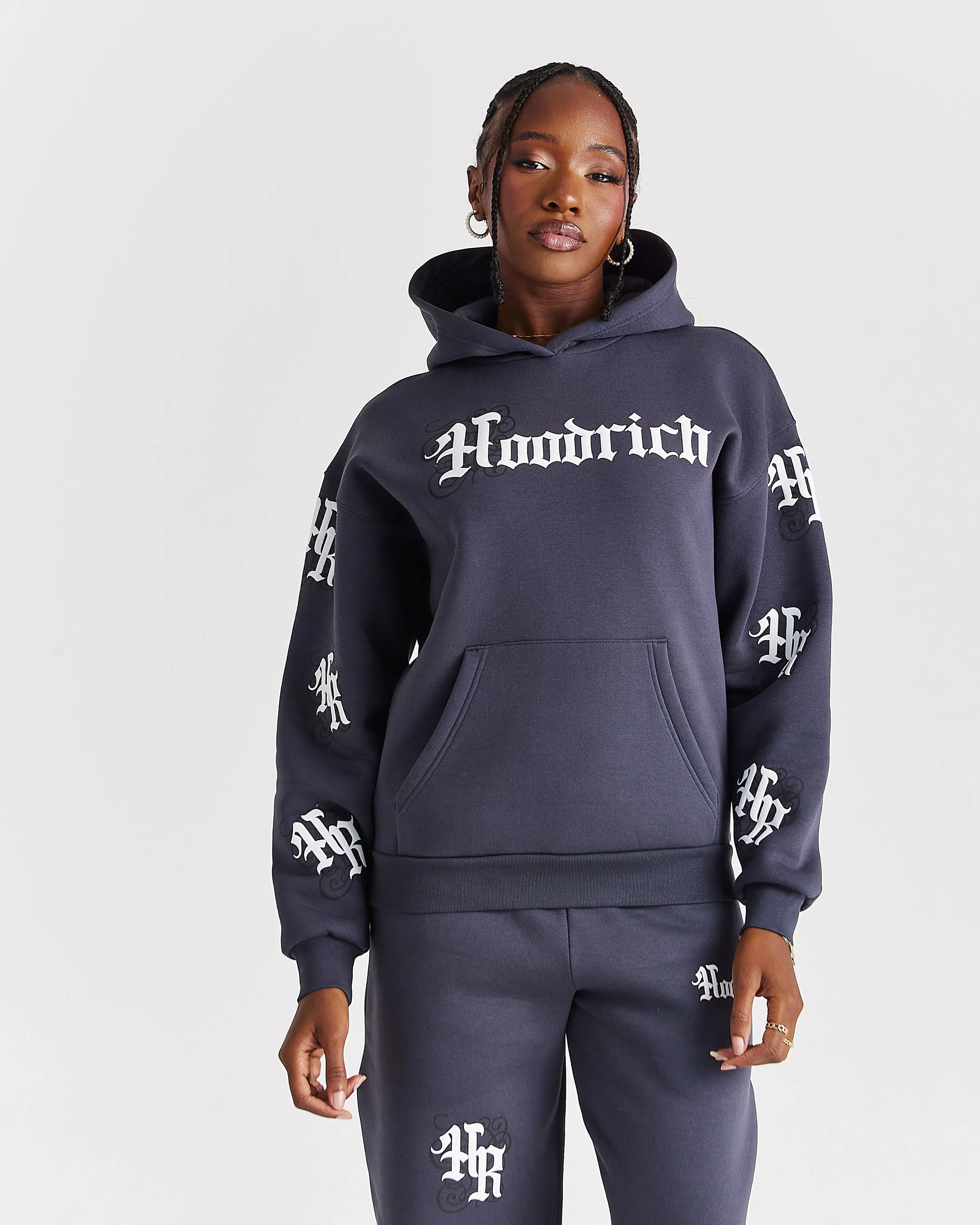 Onyx Oversized Hoodie - Grey/White sold by Hoodrich product image thumbnail 4