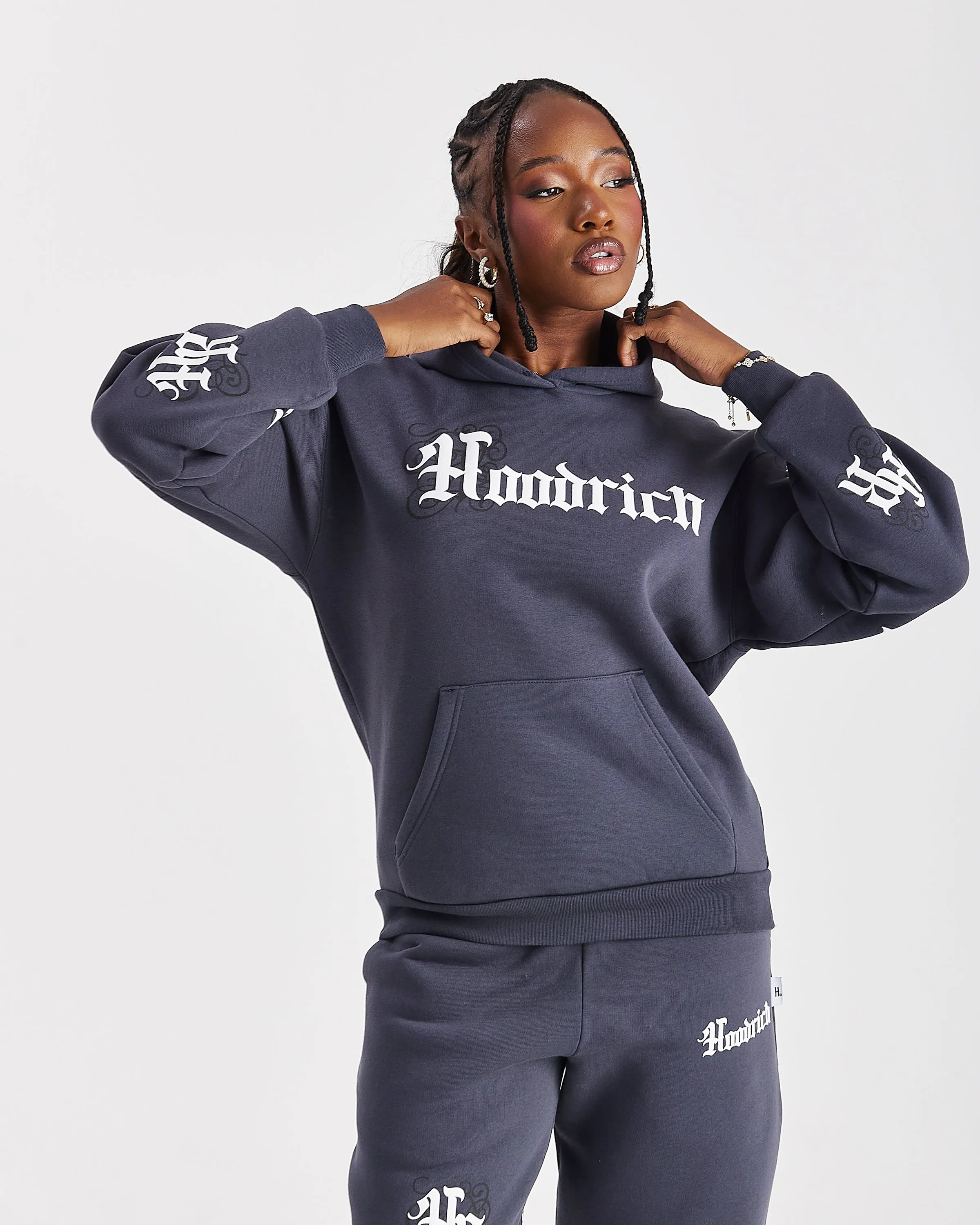 Onyx Oversized Hoodie - Grey/White sold by Hoodrich