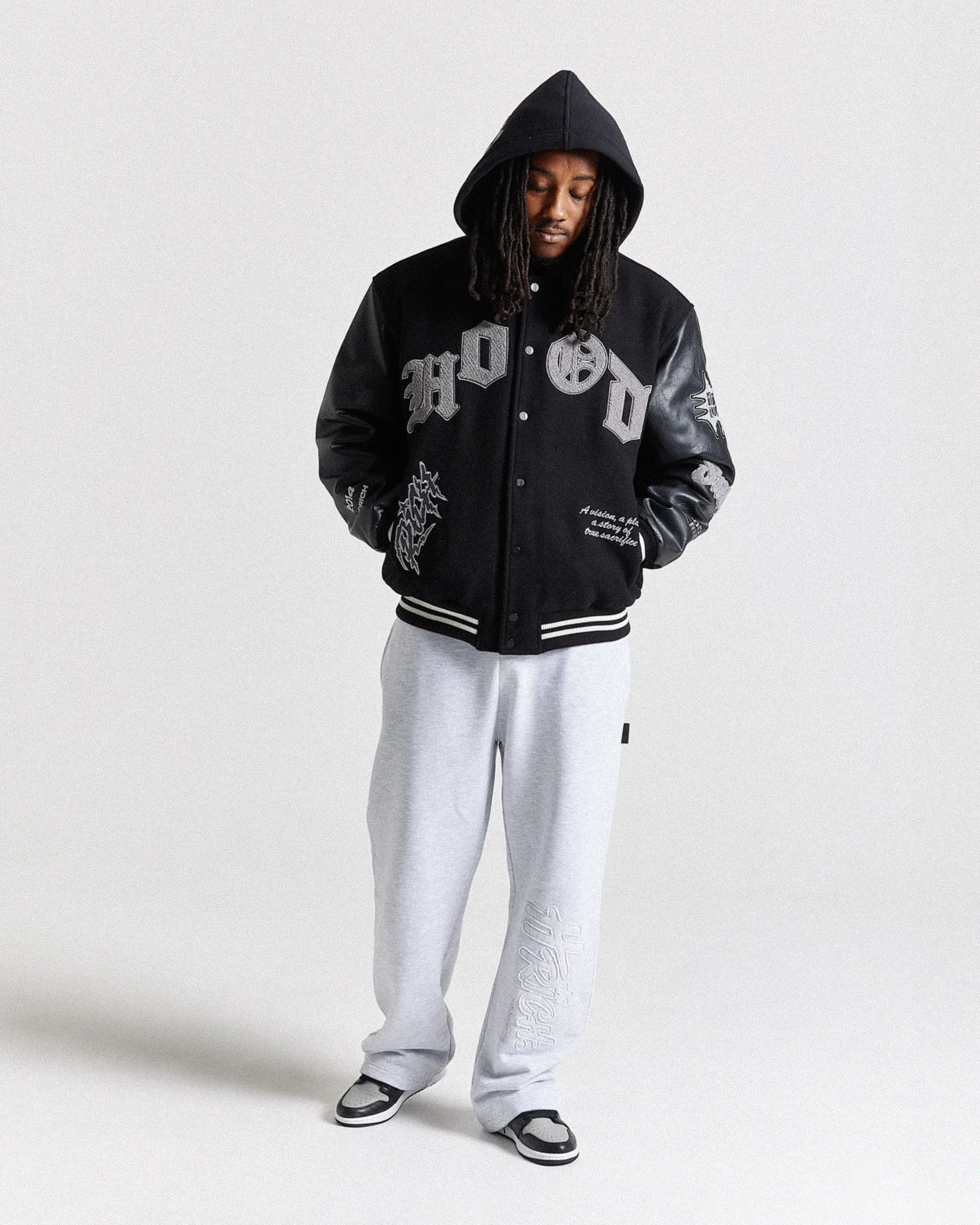 Vertigo Varsity Jacket - Black/Grey sold by Hoodrich product image thumbnail 3