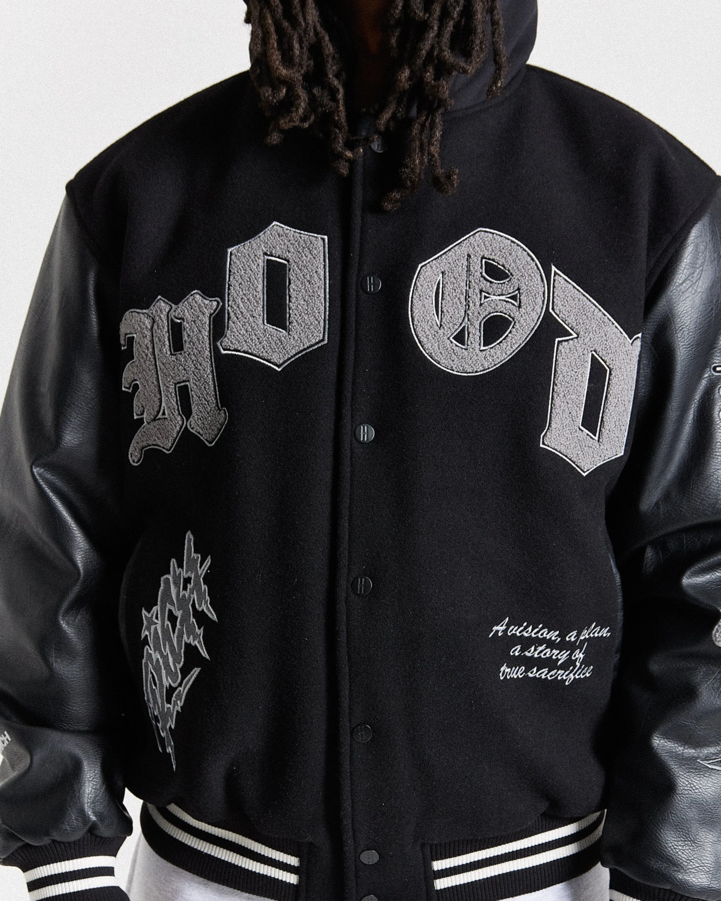 Vertigo Varsity Jacket - Black/Grey sold by Hoodrich product image thumbnail 5