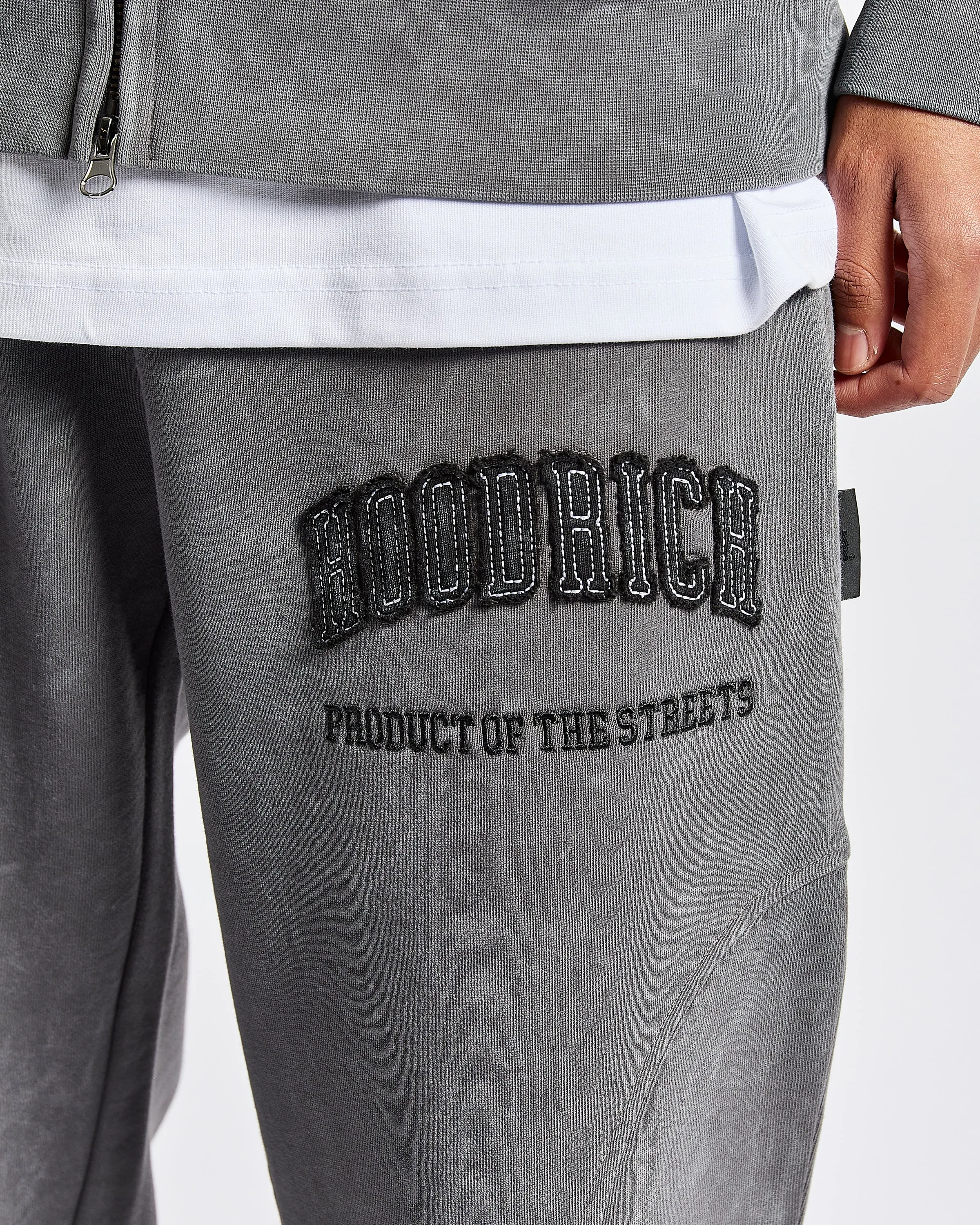 Cursed Oversized Wide Leg Jogger - Grey Wash/Black sold by Hoodrich product image thumbnail 4