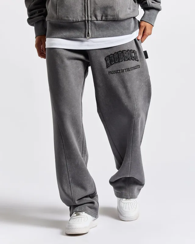 Cursed Oversized Wide Leg Jogger - Grey Wash/Black sold by Hoodrich