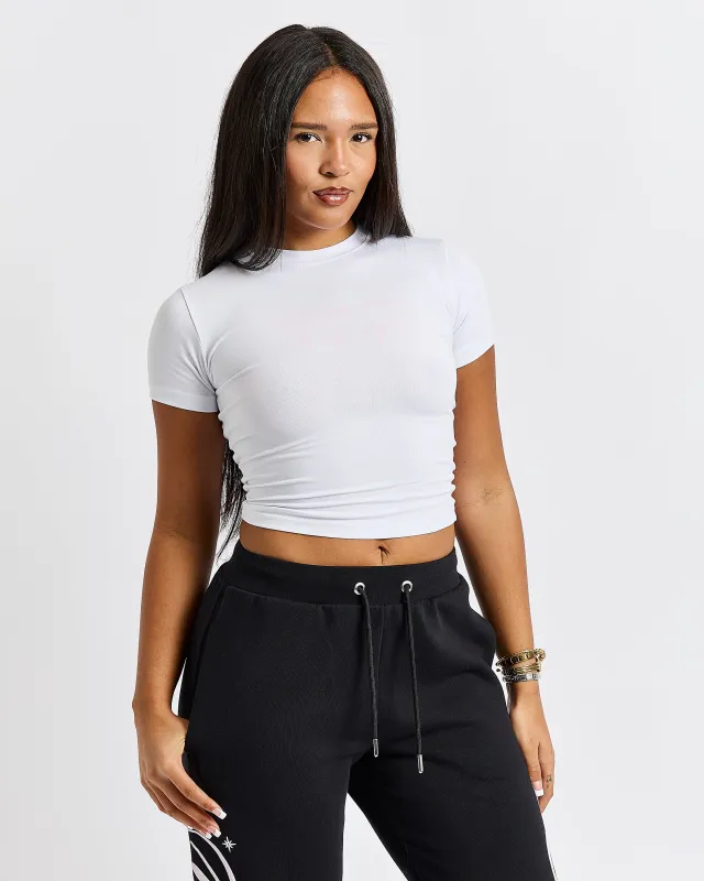 Living The Rich Fitted Tee - White/Pink sold by Hoodrich