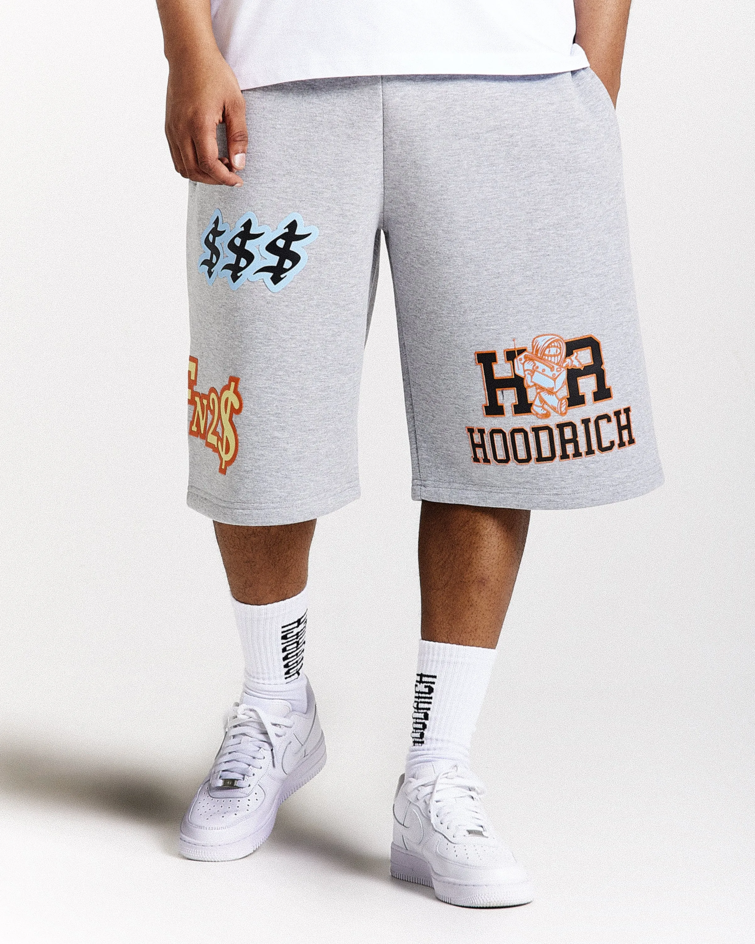 Loony Oversized Shorts - Dark Grey/White sold by Hoodrich product image thumbnail 2