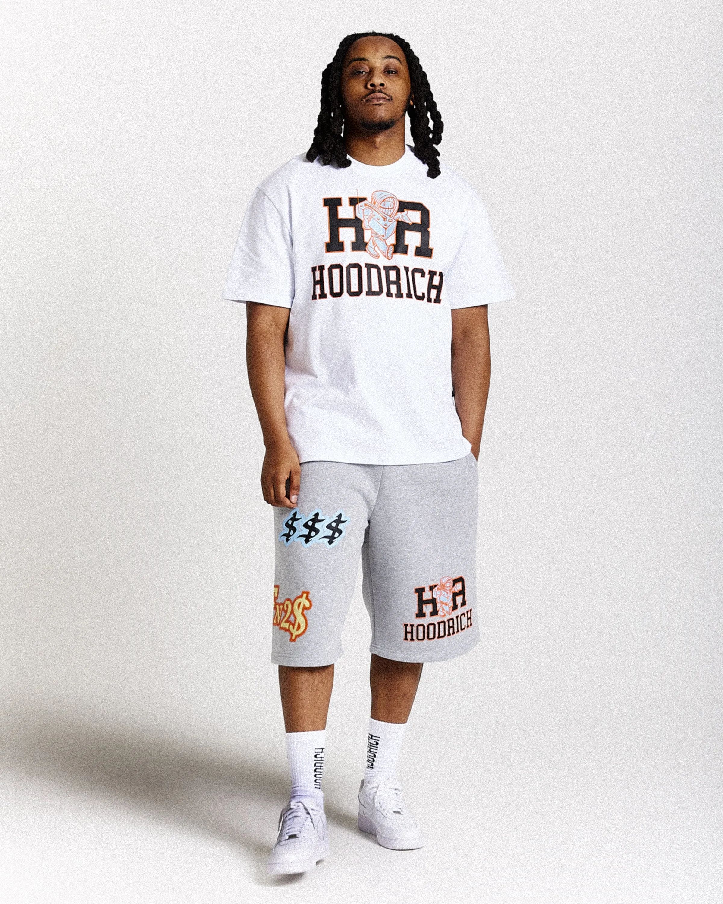 Loony Oversized Shorts - Dark Grey/White sold by Hoodrich