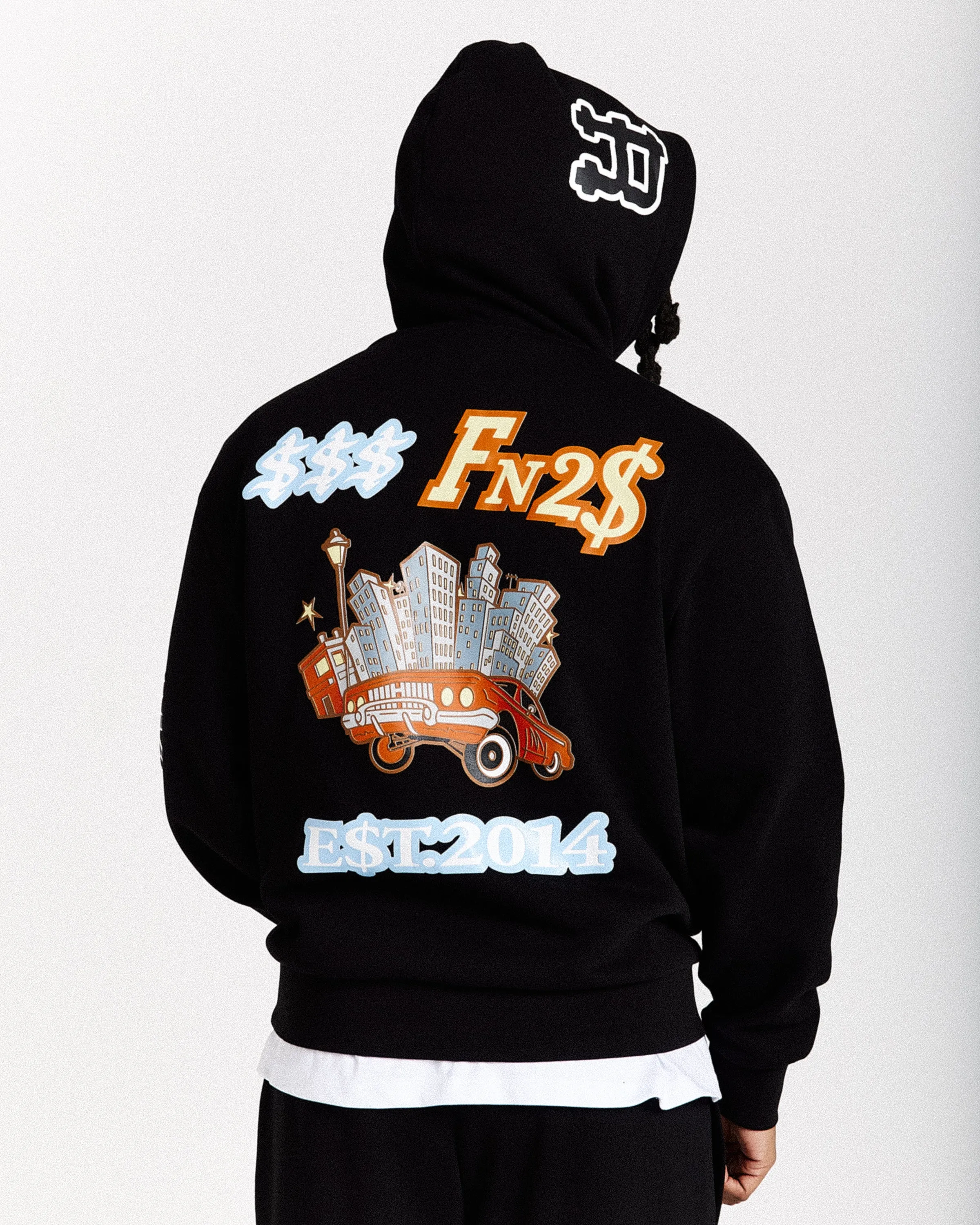 Loony Oversized Hoodie - Black/White sold by Hoodrich product image thumbnail 4