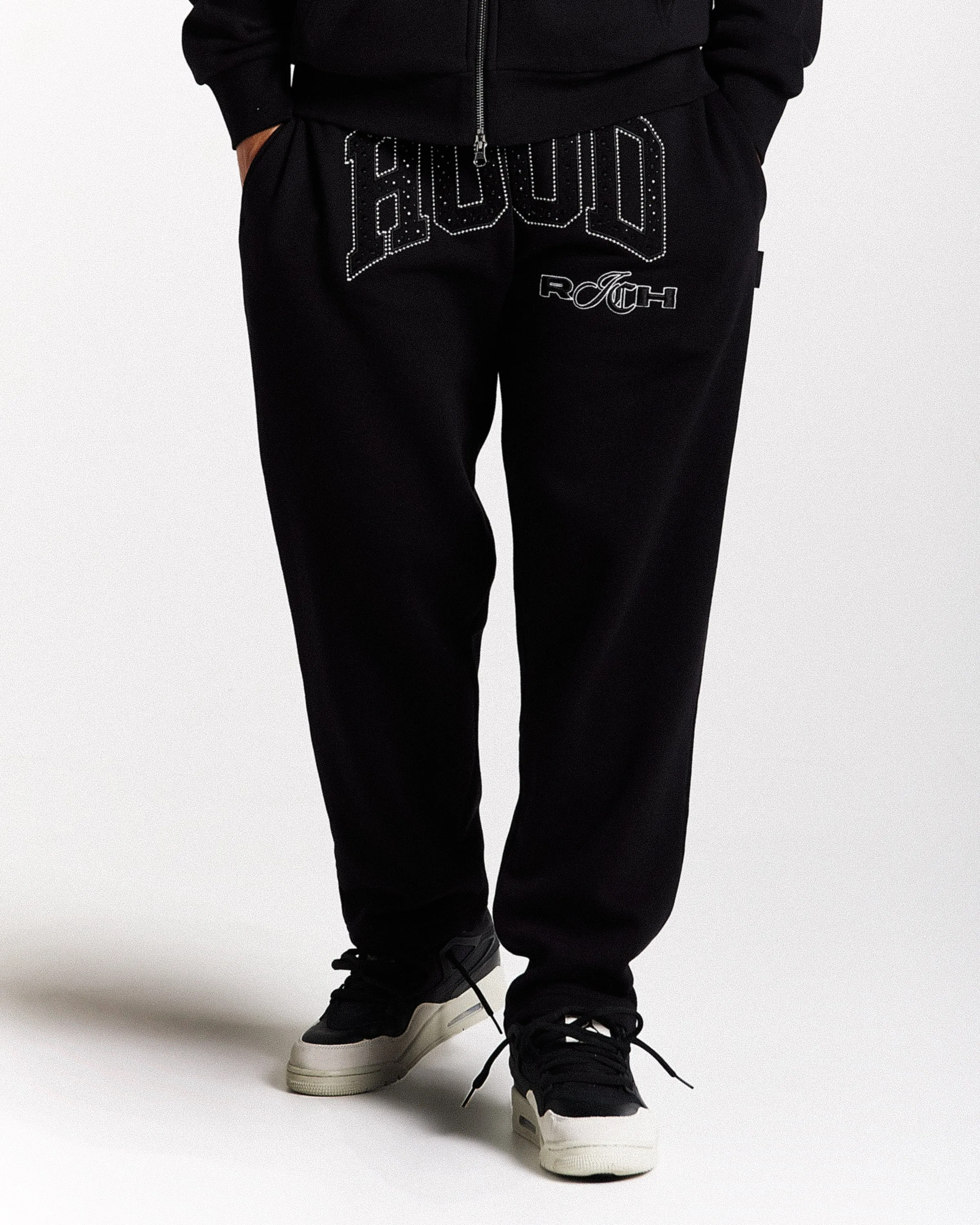 Captain Oversized Wide Leg Joggers - Black/White sold by Hoodrich product image thumbnail 4