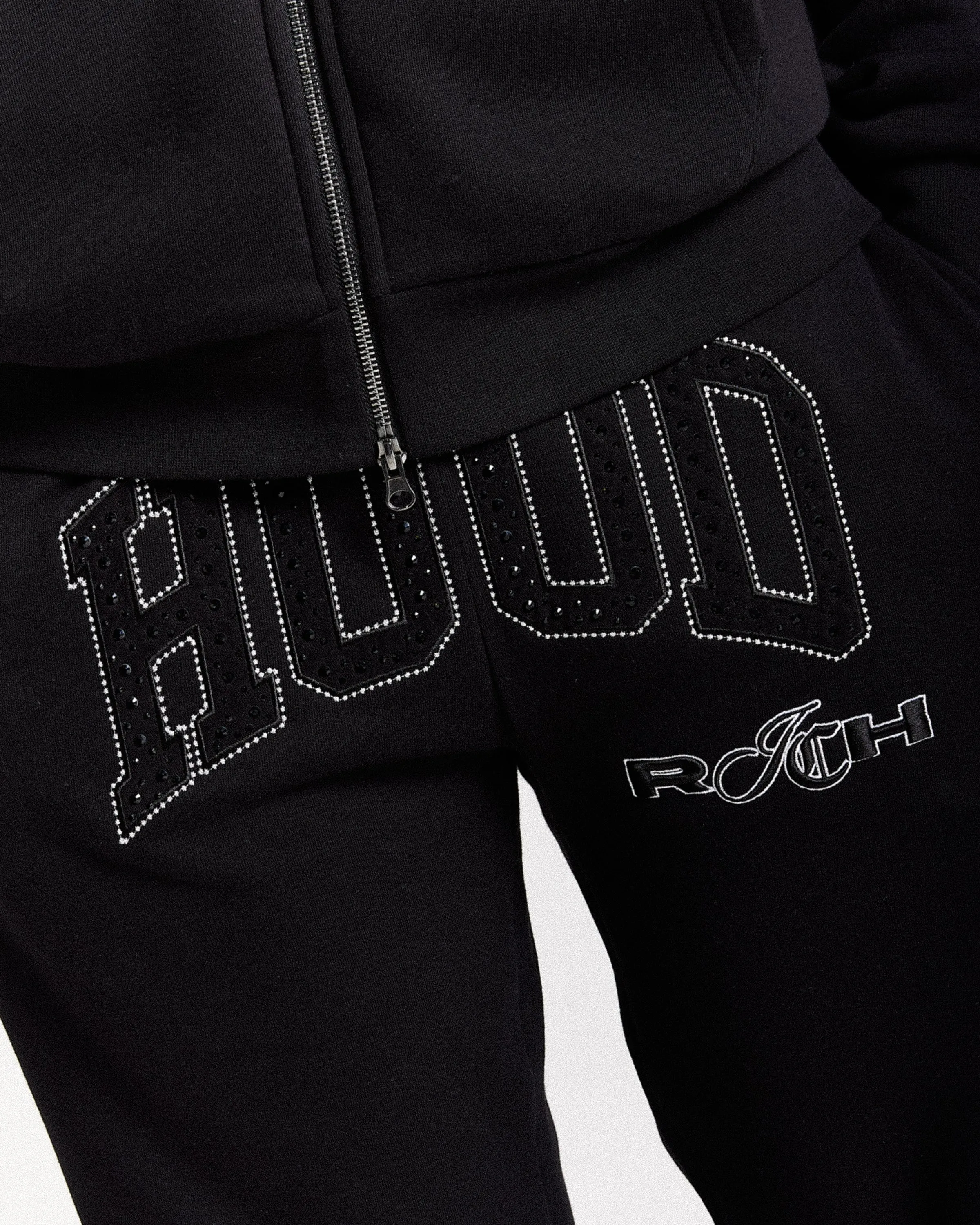 Captain Oversized Wide Leg Joggers - Black/White sold by Hoodrich product image thumbnail 2