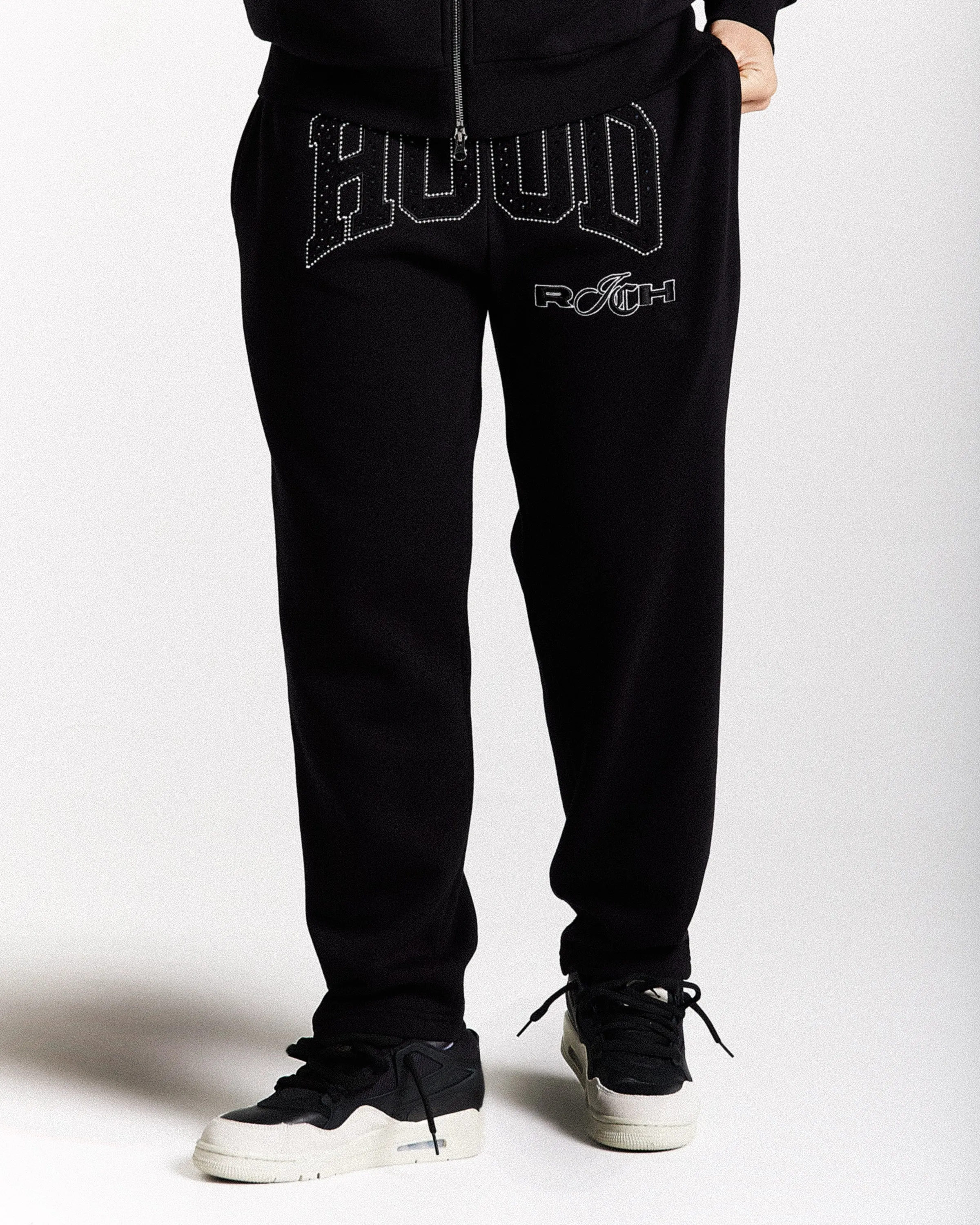 Captain Oversized Wide Leg Joggers - Black/White sold by Hoodrich product image thumbnail 3