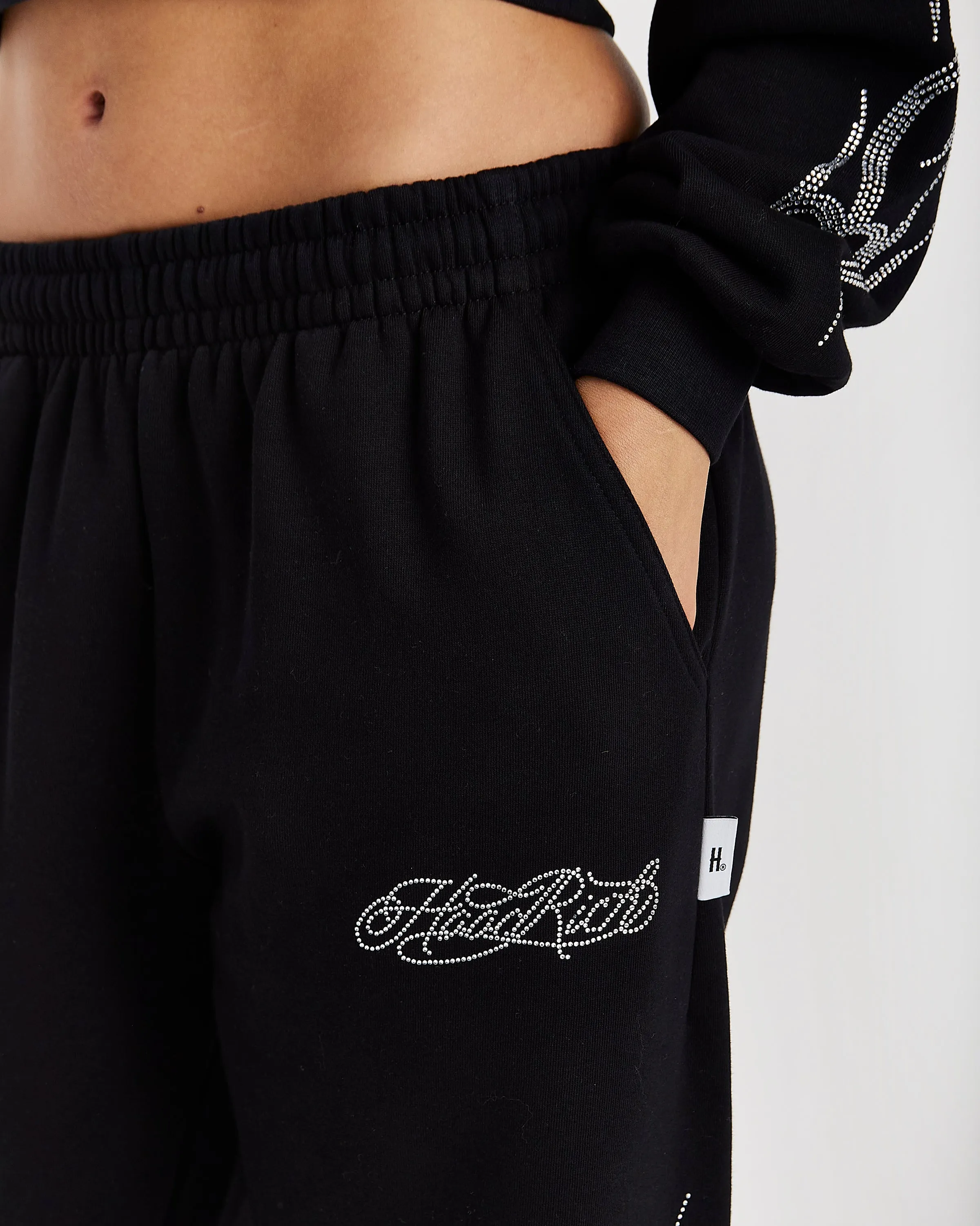 Morpho Oversized Wide Leg Joggers - Black/Silver sold by Hoodrich product image thumbnail 5