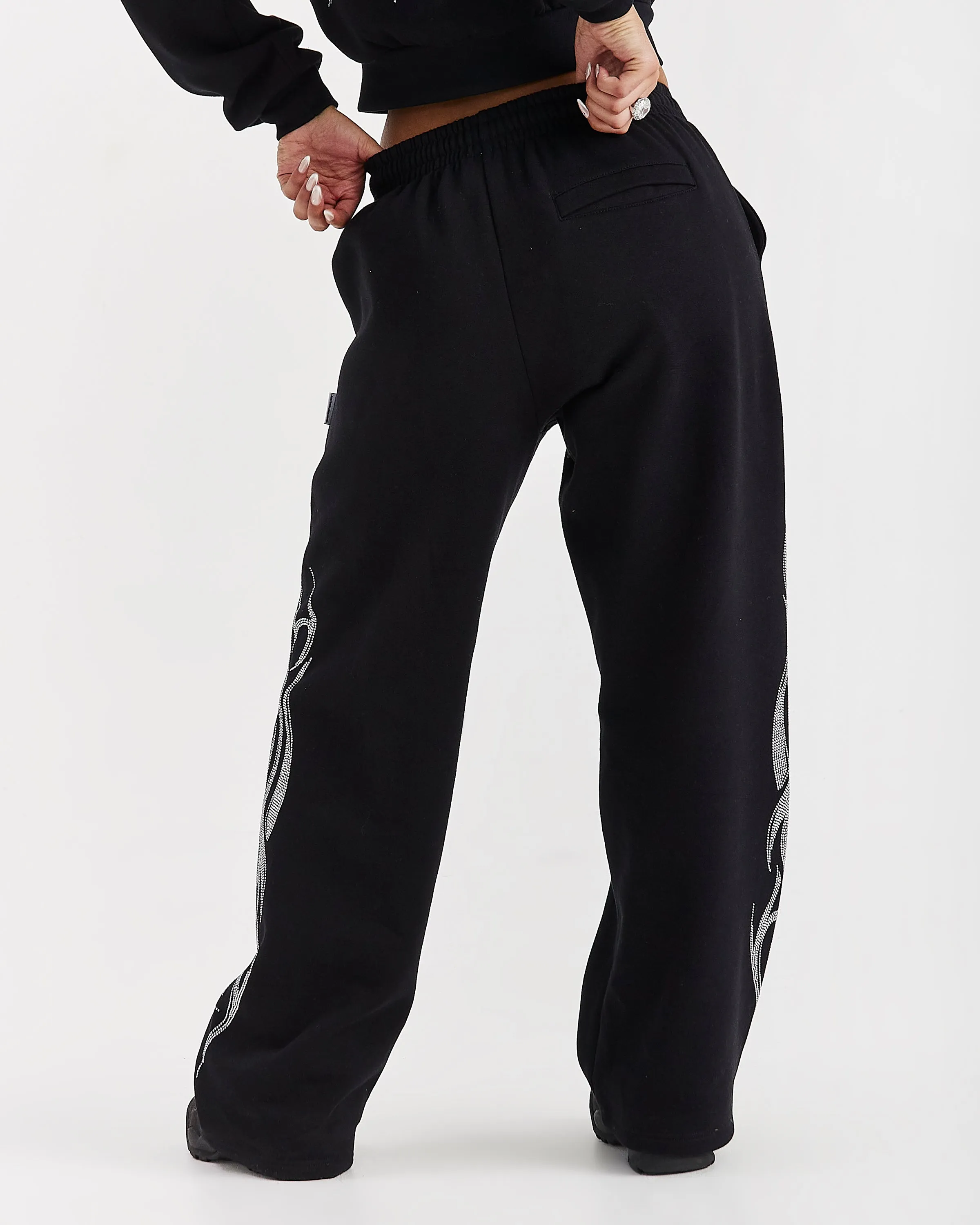 Morpho Oversized Wide Leg Joggers - Black/Silver sold by Hoodrich product image thumbnail 3