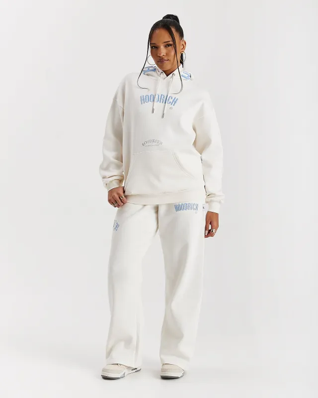 Calor Oversized Wide Leg Joggers - Off White/Blue made by Hoodrich
