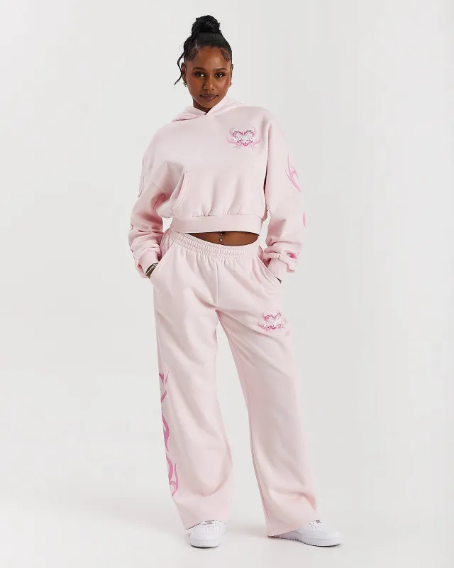 Flux Oversized Wide Leg Joggers - Pink made by Hoodrich