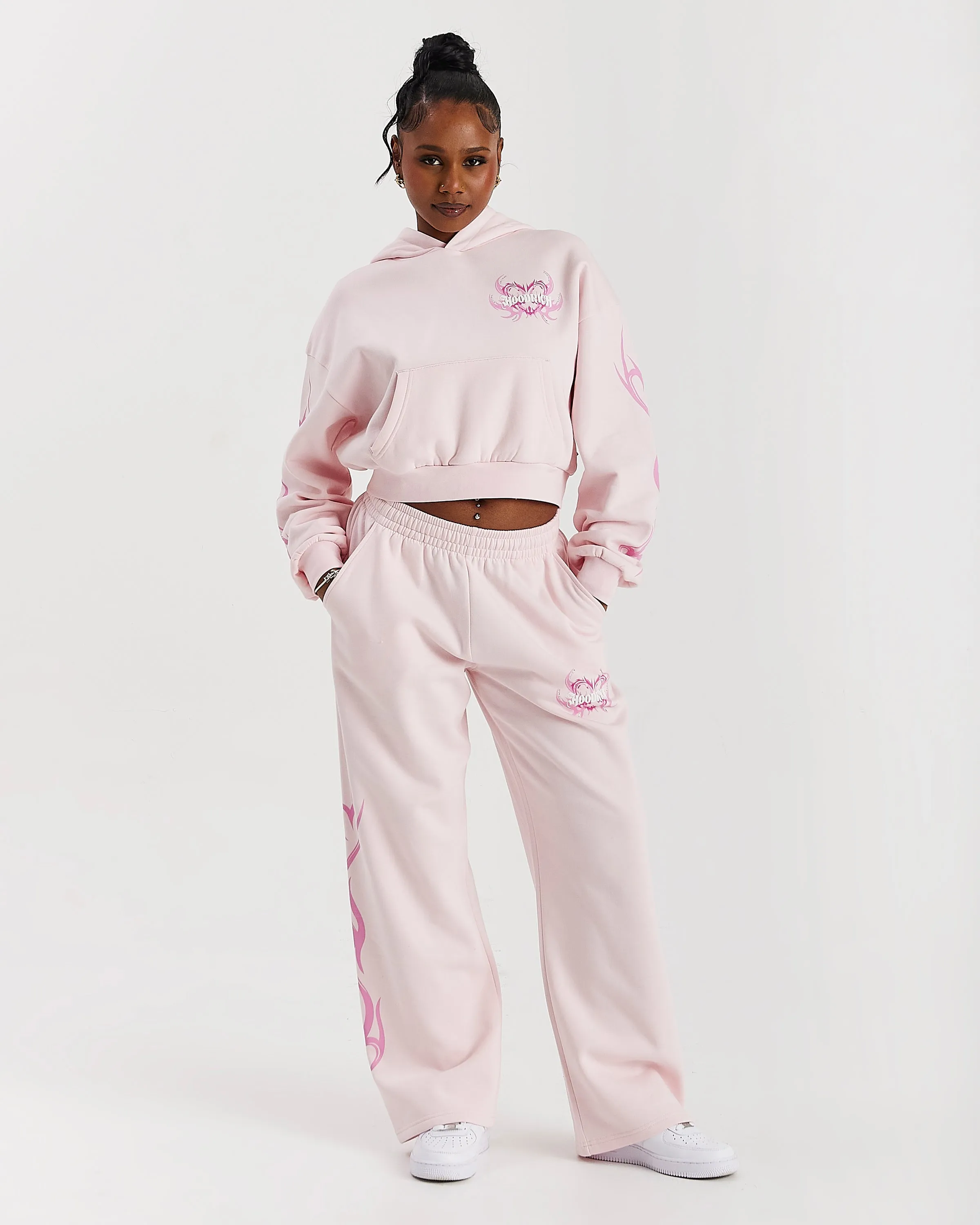 Flux Oversized Wide Leg Joggers - Pink sold by Hoodrich