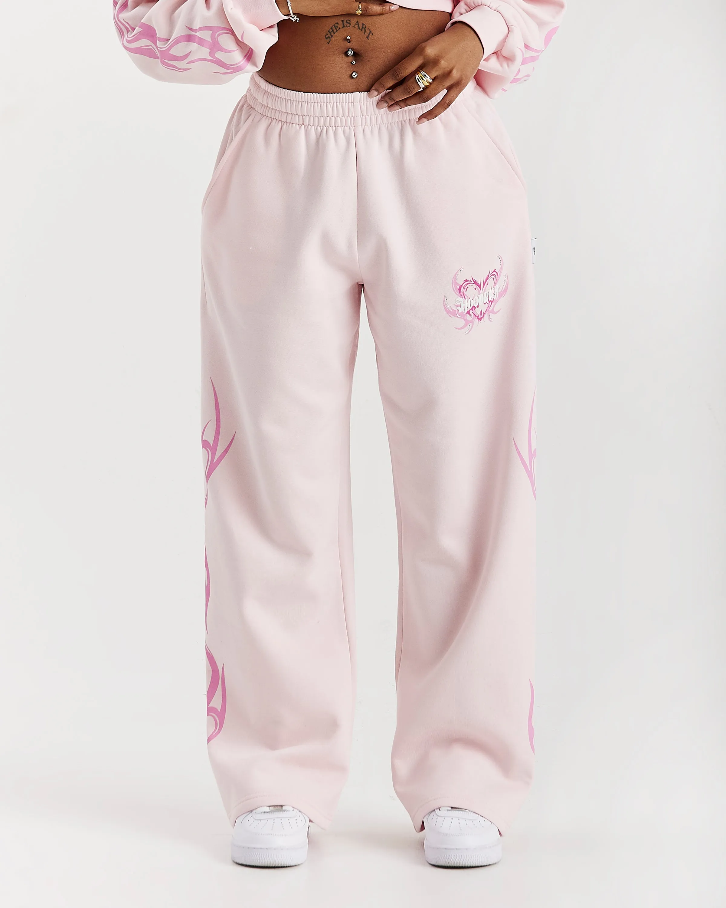 Flux Oversized Wide Leg Joggers - Pink sold by Hoodrich product image thumbnail 2