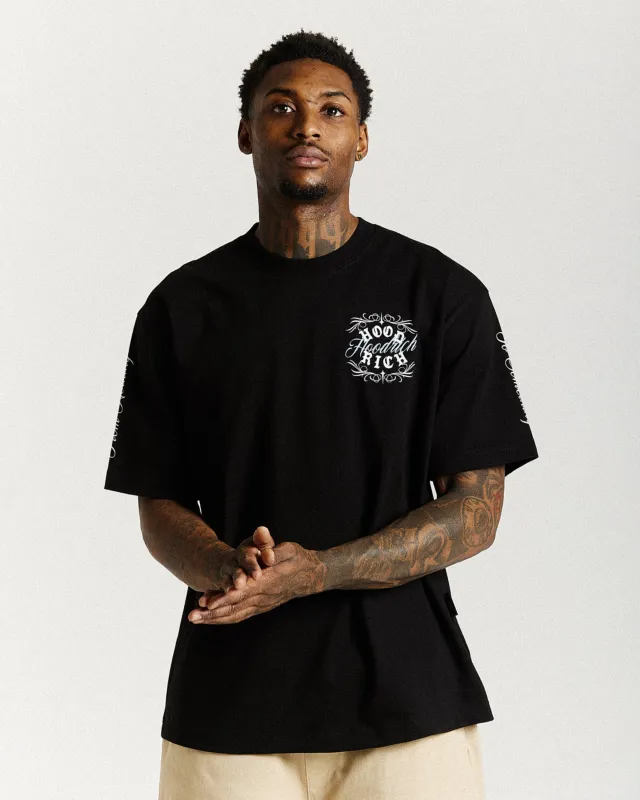 Rito Oversized T-Shirt - Black/White/Blue sold by Hoodrich