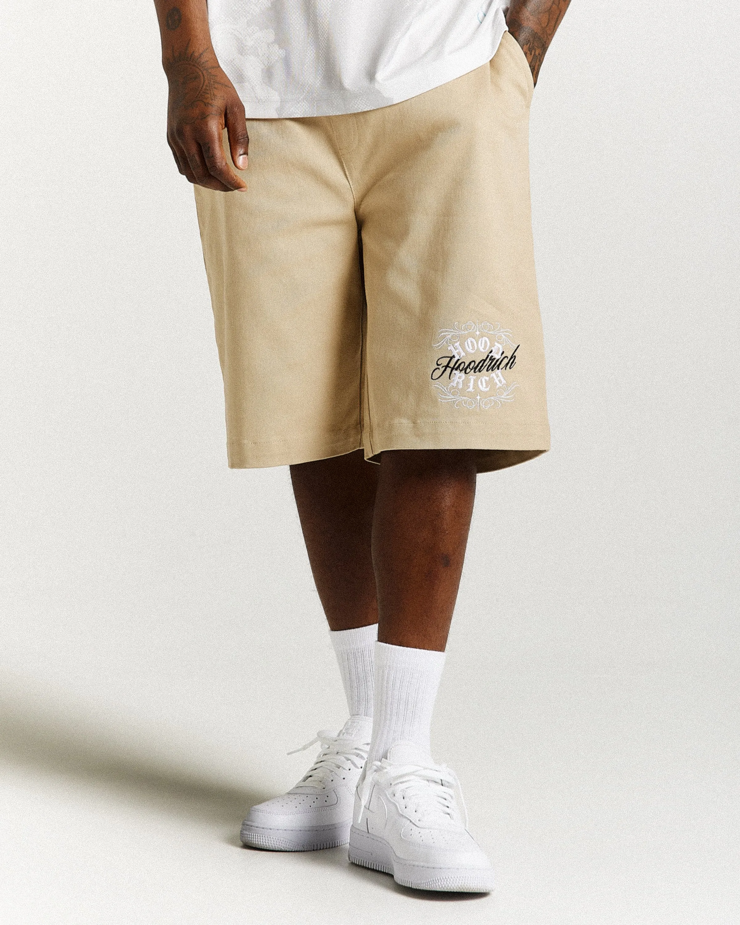 Rito Woven Shorts - Khaki/White sold by Hoodrich product image thumbnail 2