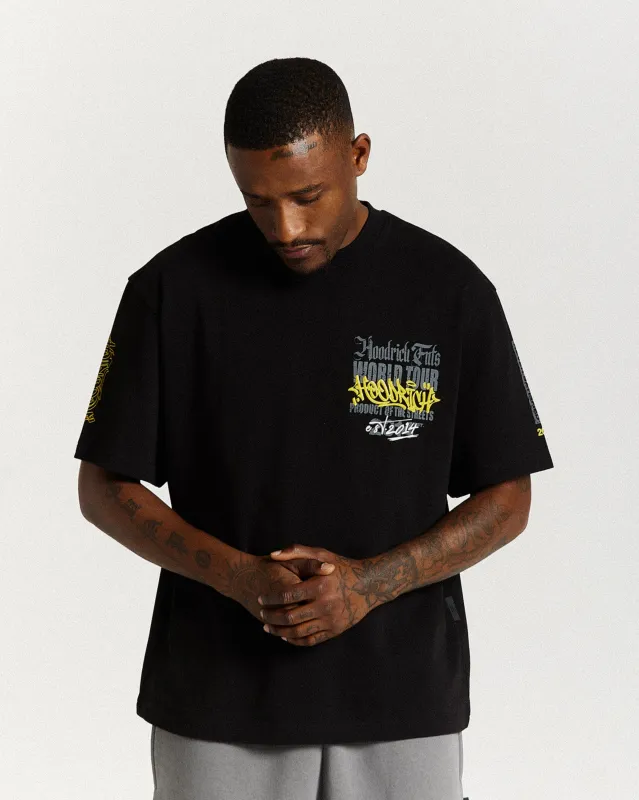 Stamp Tour Oversized T-Shirt - Black/Grey/Yellow made by Hoodrich