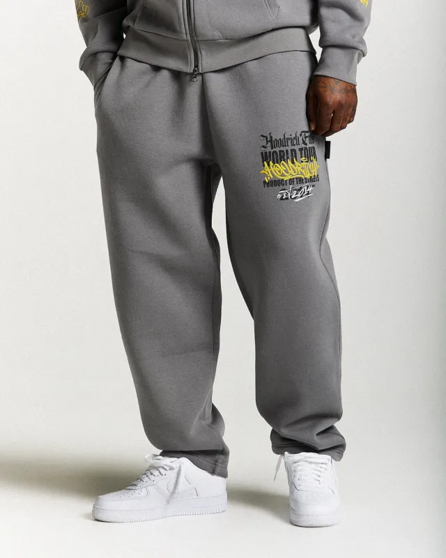 Stamp Tour Oversized Joggers - Grey/Black/Yellow sold by Hoodrich