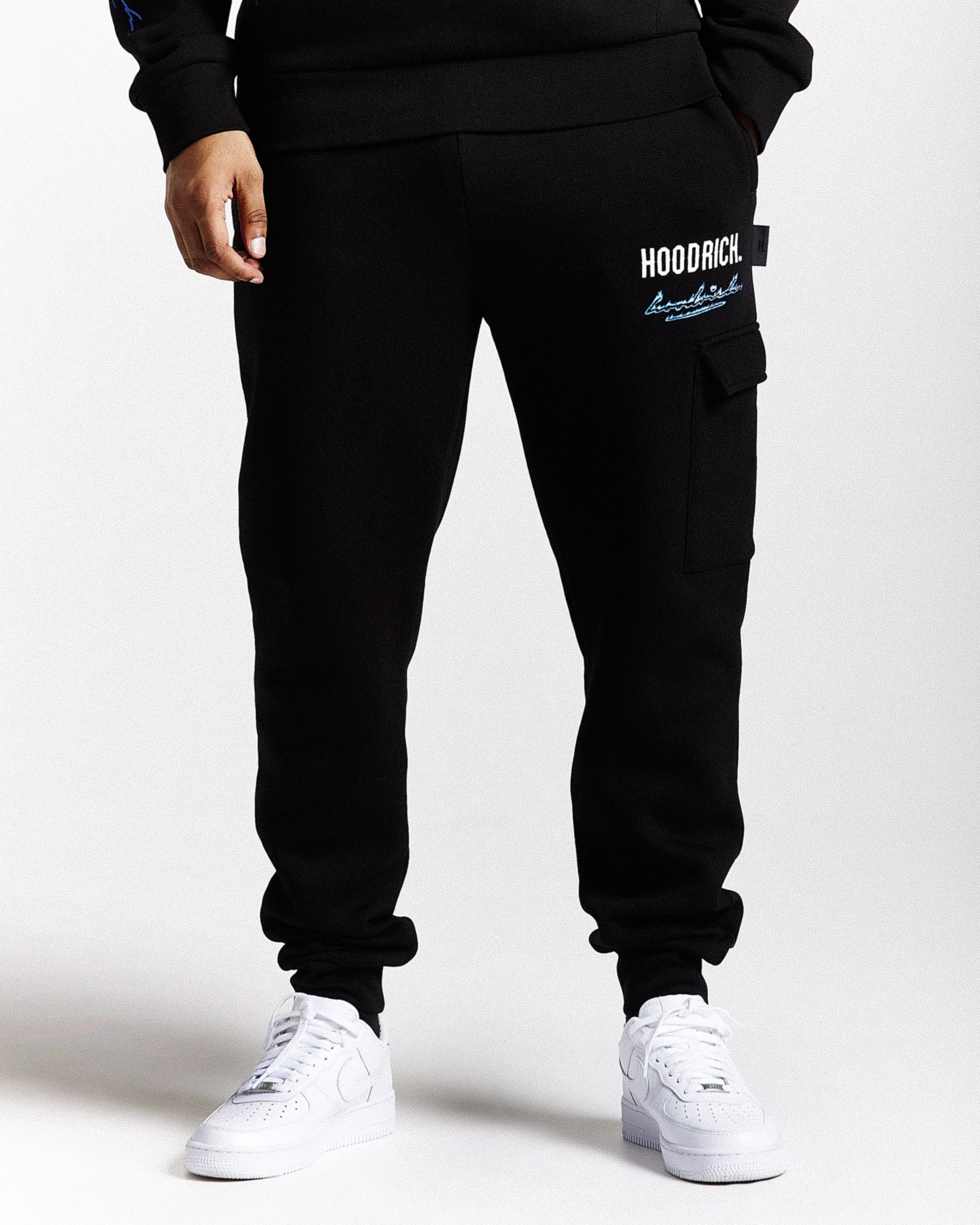 Flames Joggers - Black/White/Blue sold by Hoodrich product image thumbnail 2