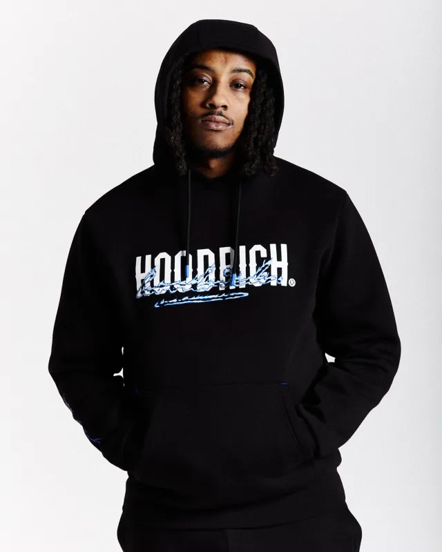 Flames Hoodie - Black/White/Blue sold by Hoodrich