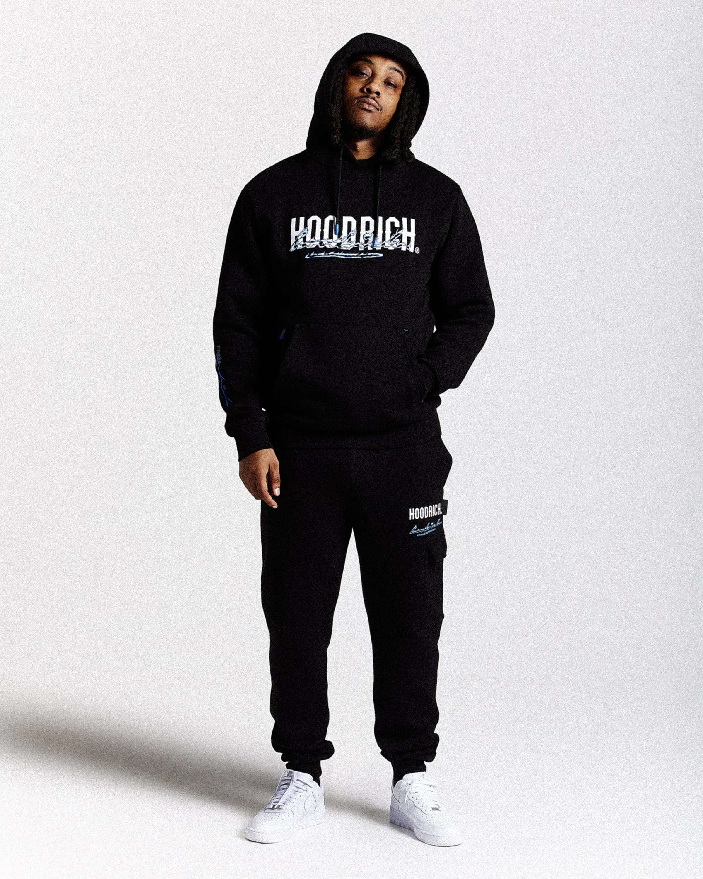 Flames Hoodie - Black/White/Blue sold by Hoodrich product image thumbnail 3