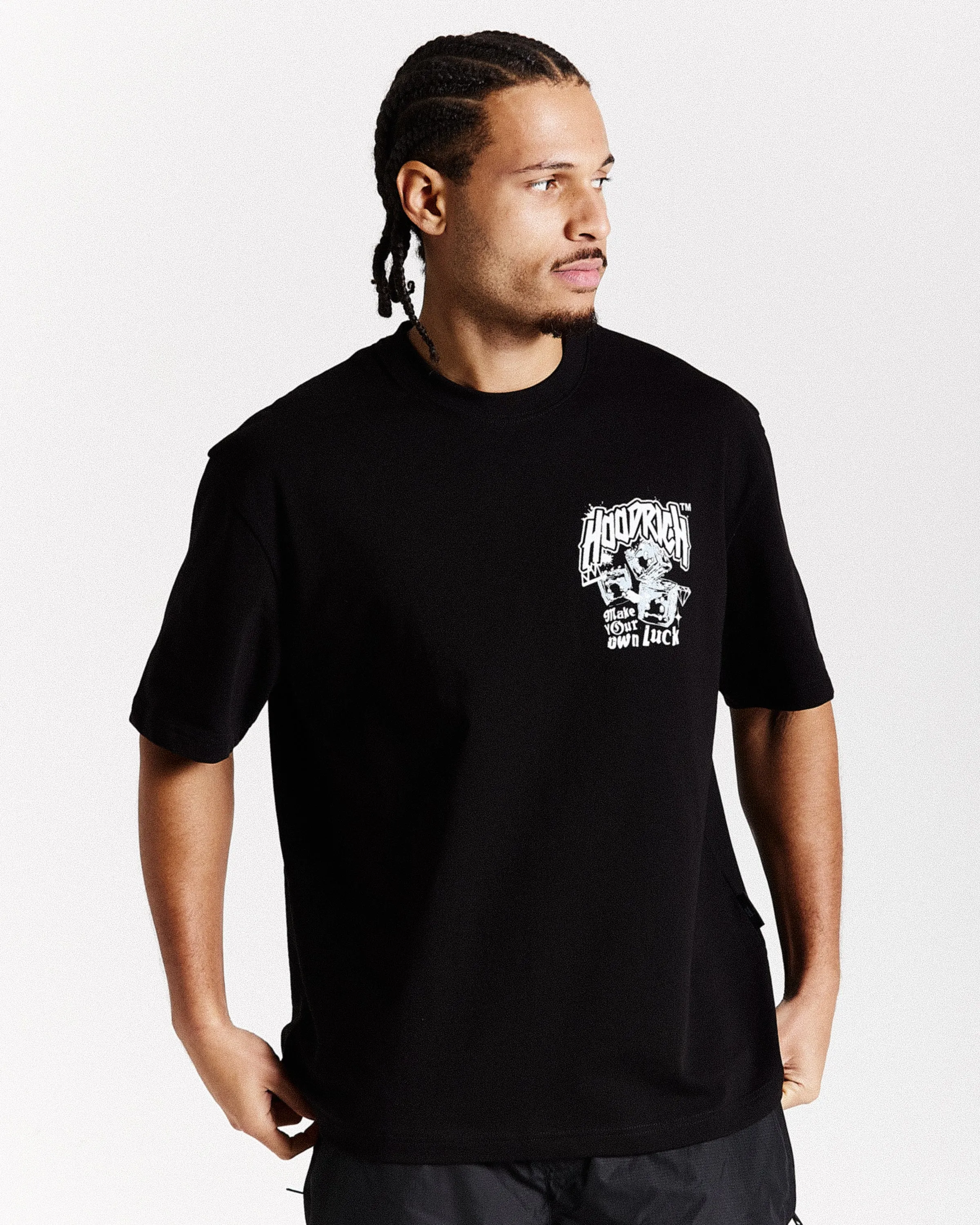 Fortune Oversized T-Shirt - Black/White/Blue sold by Hoodrich