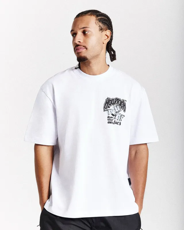 Fortune Oversized T-Shirt - White/Black/Blue sold by Hoodrich