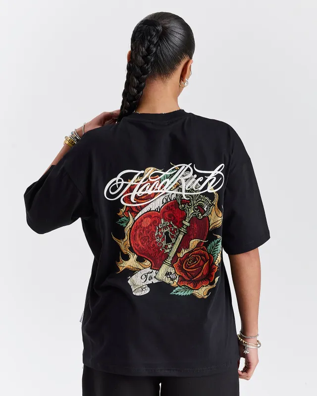 Vox Oversized T-Shirt - Black/Red made by Hoodrich