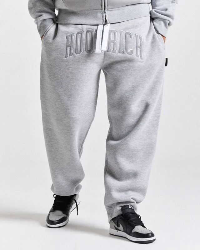 Varsite Oversized Wide Leg Joggers - Grey/White made by Hoodrich