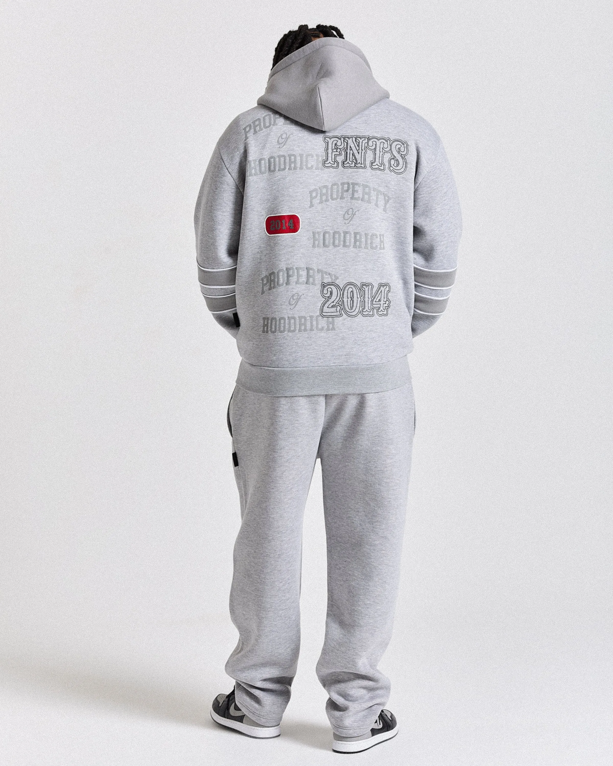 Varsite Oversized Wide Leg Joggers - Grey/White sold by Hoodrich product image thumbnail 5