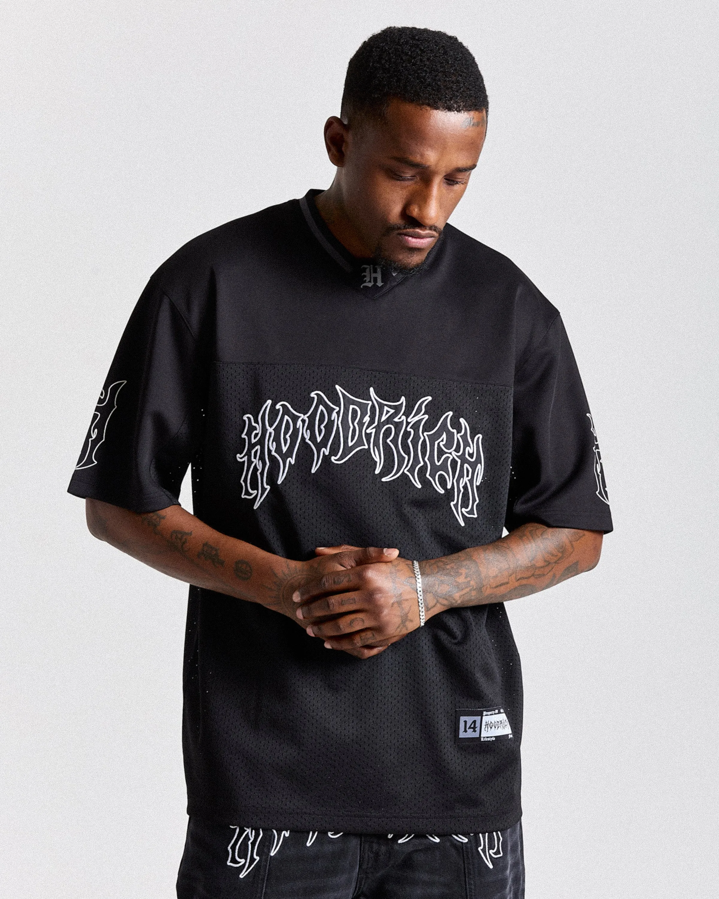 Spectral Oversized Mesh Jersey - Black/White sold by Hoodrich product image thumbnail 2