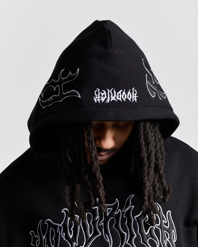Spectral Oversized Hoodie - Black/White made by Hoodrich