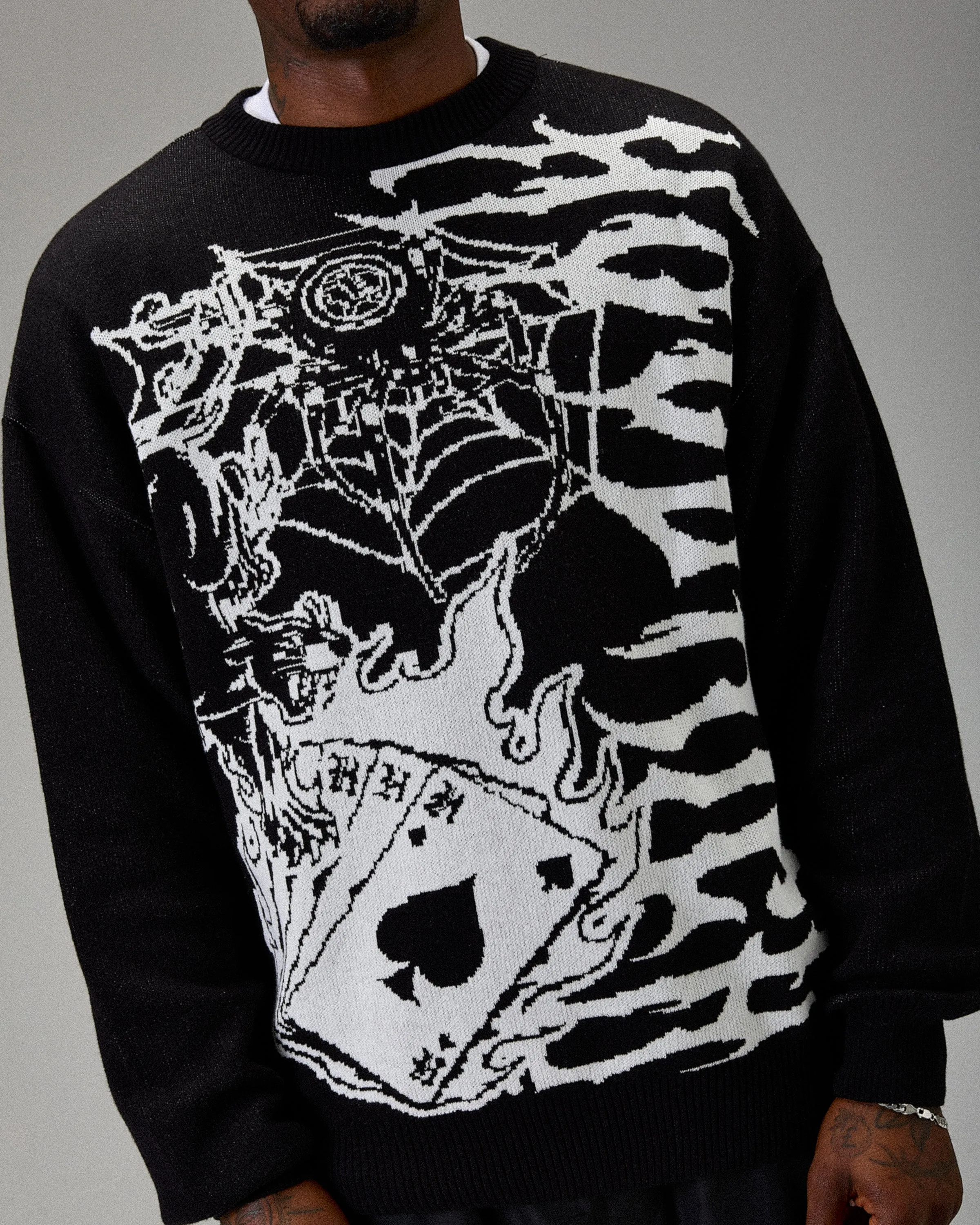 The Winner's Circle Wreckage Knitwear Sweater - Black/white sold by Hoodrich product image thumbnail 5