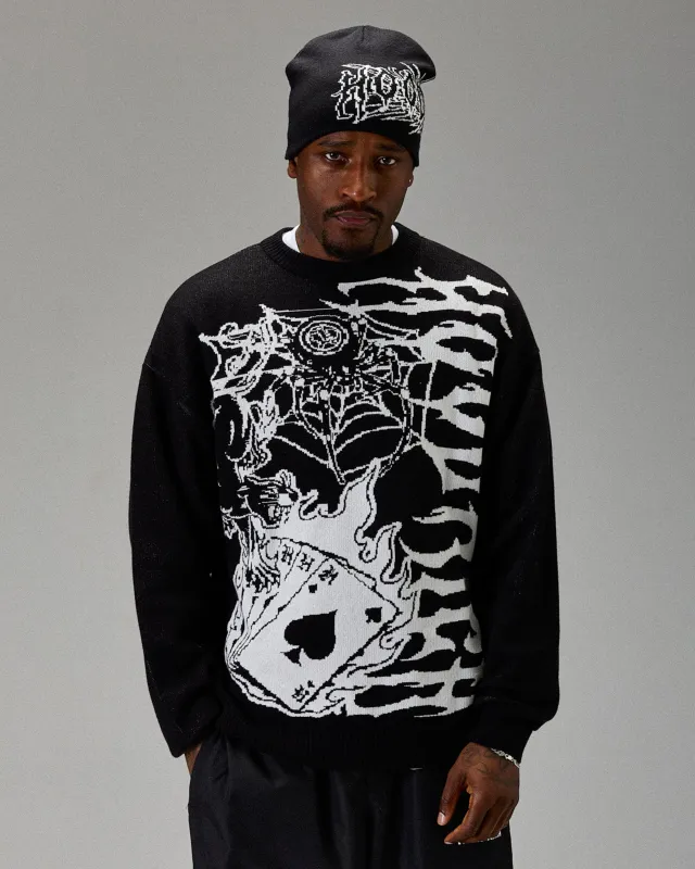 The Winner's Circle Wreckage Knitwear Sweater - Black/white made by Hoodrich