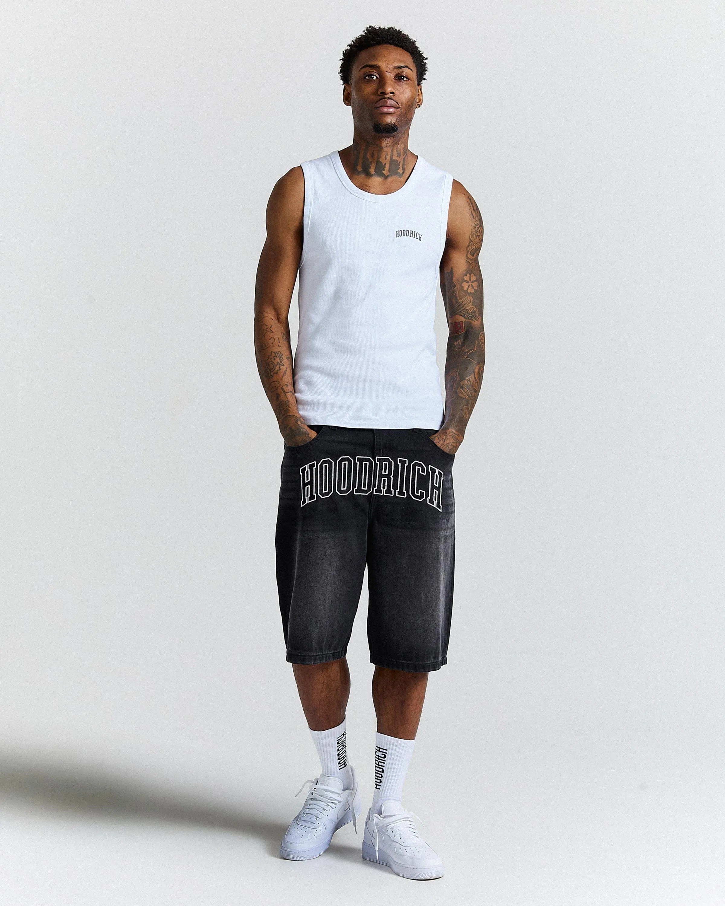 Varsite Ribbed Vest - White/Grey sold by Hoodrich product image thumbnail 2