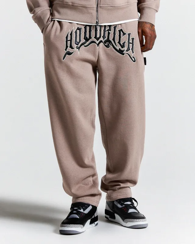 Ritual Oversized Open Hem Joggers - Brown/White/Black made by Hoodrich
