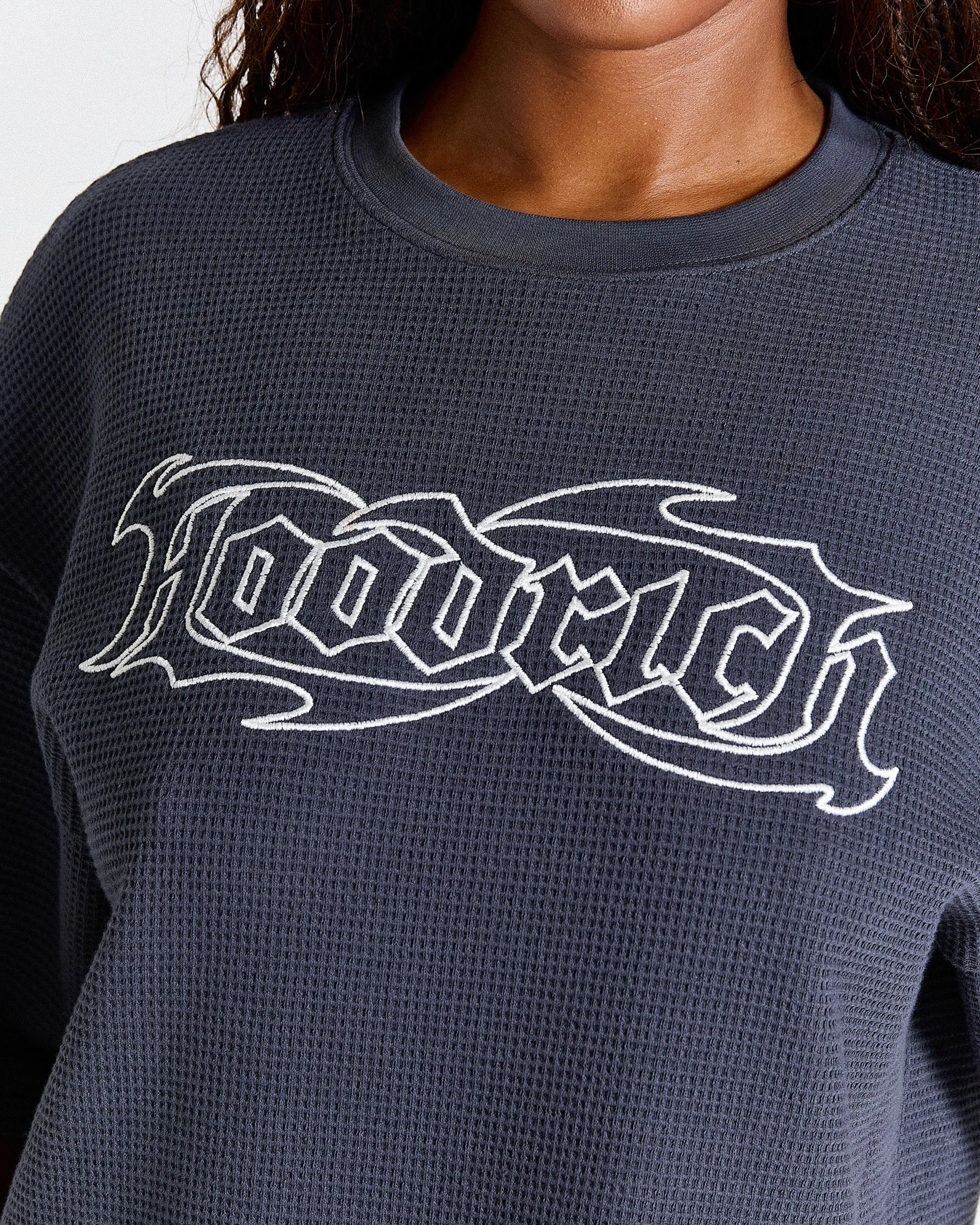 Luz Waffle Oversized T-Shirt - Dark Grey/White sold by Hoodrich product image thumbnail 2