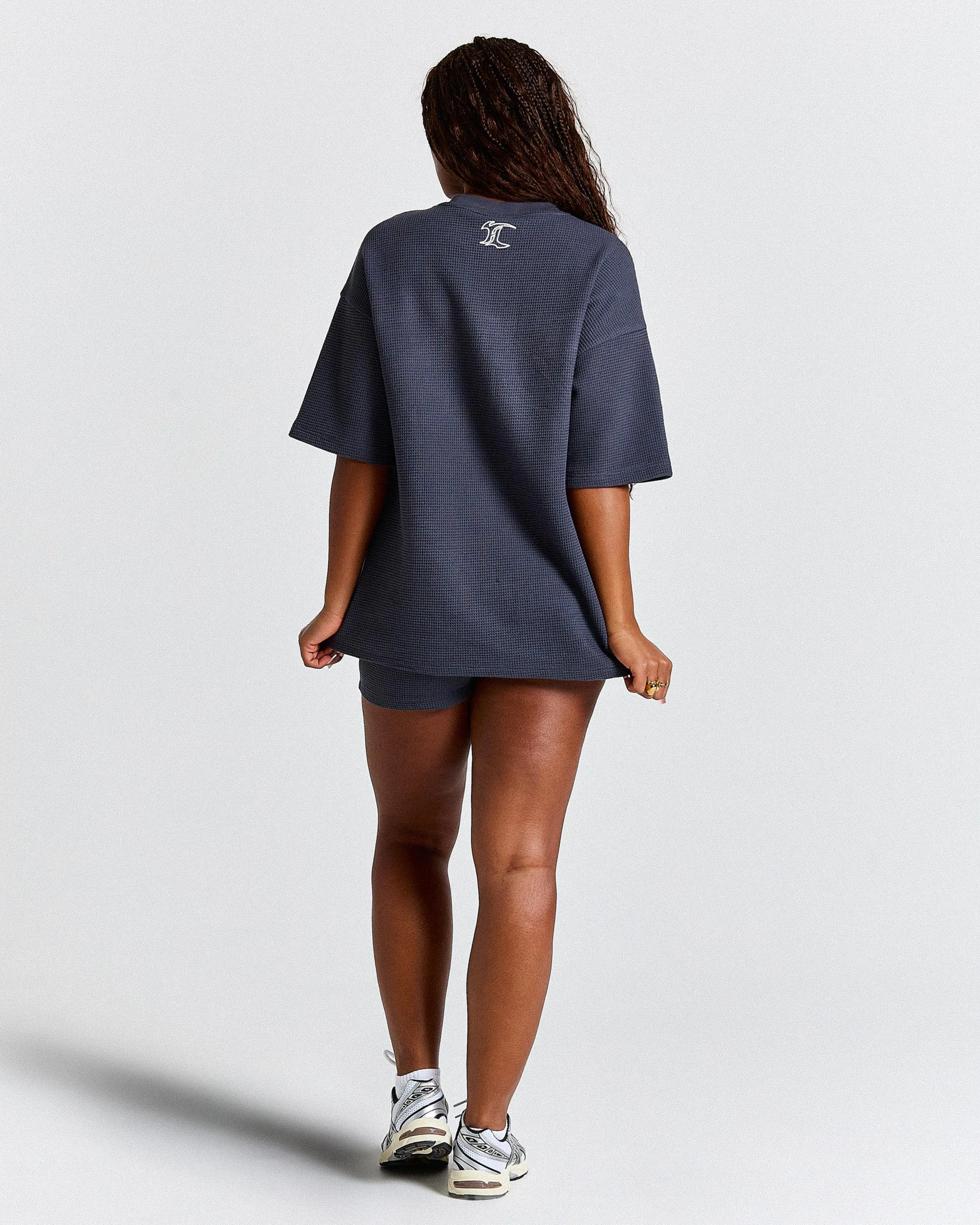 Luz Waffle Oversized T-Shirt - Dark Grey/White sold by Hoodrich product image thumbnail 4