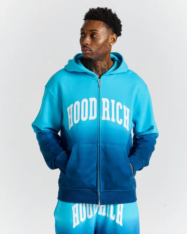 The Winner's Circle Horizon Oversized Zip Hoodie - Blue Ombre made by Hoodrich