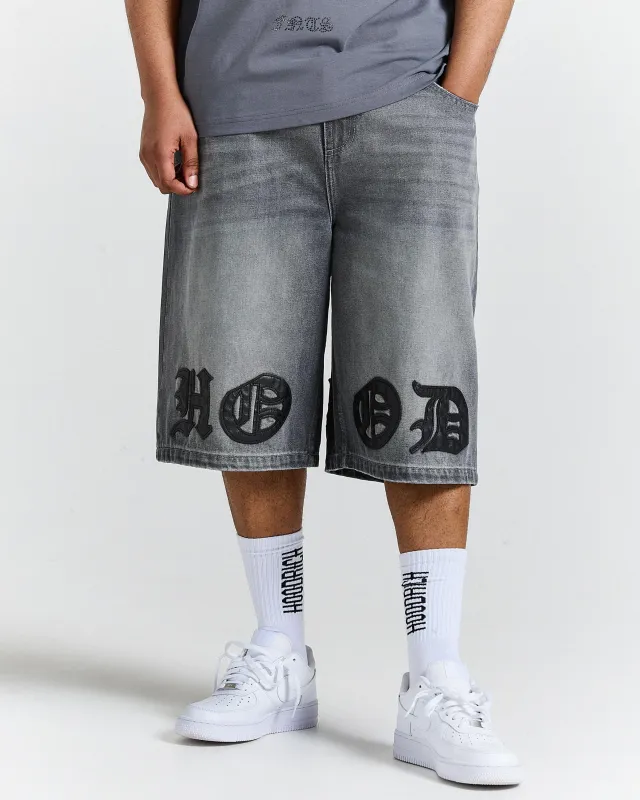 Inkline Denim Jort - Grey Wash made by Hoodrich