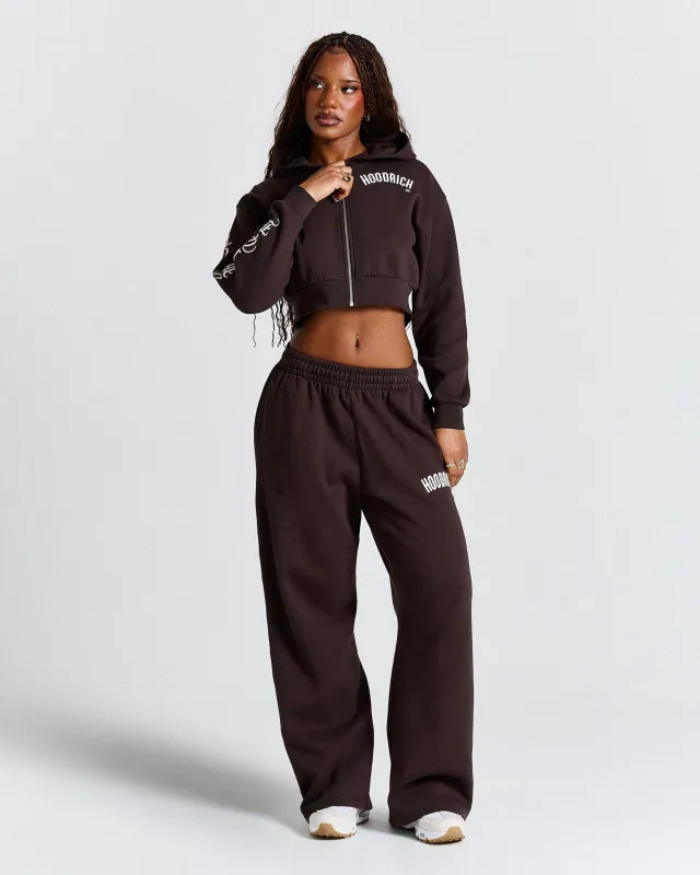 Women's Calor Full Tracksuit - Brown/White made by Hoodrich