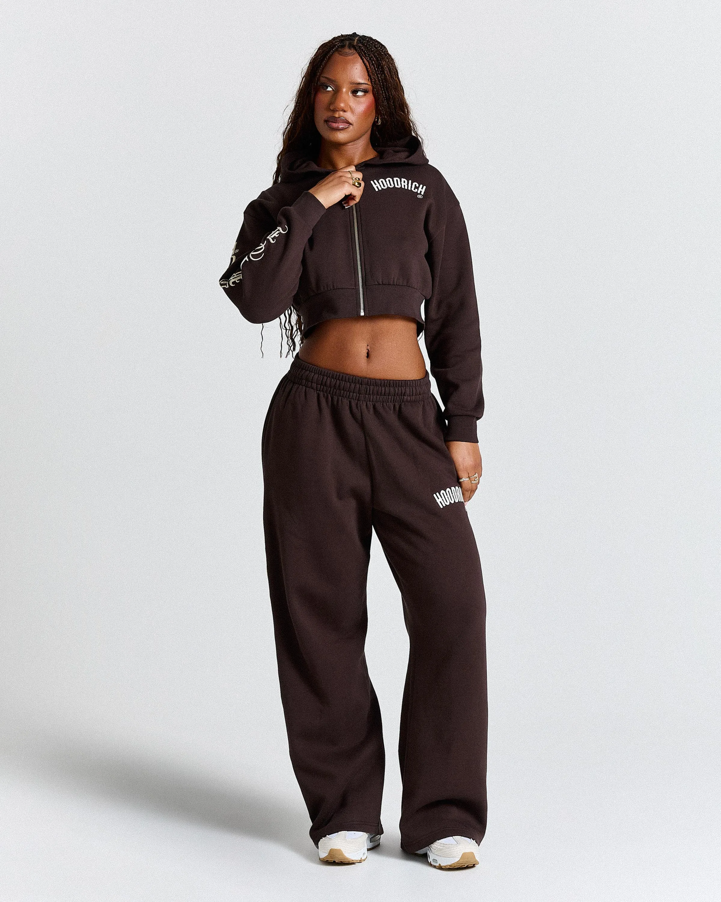 Women's Calor Full Tracksuit - Brown/White sold by Hoodrich