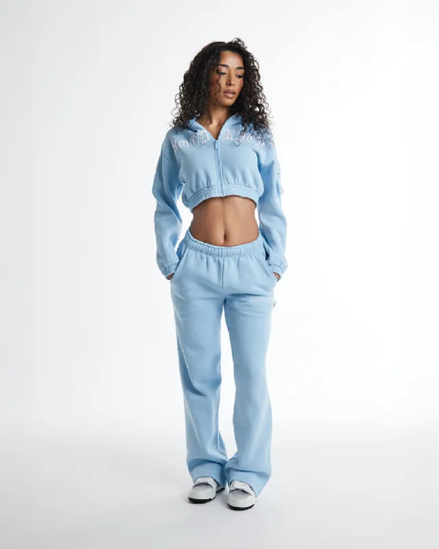 Dusk Wide Leg Joggers - Blue/White sold by Hoodrich