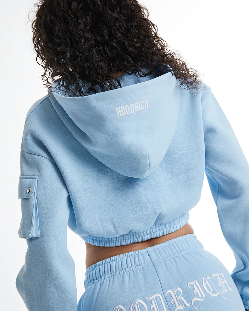 Dusk Full Zip Cropped Hoodie - Blue/White sold by Hoodrich product image thumbnail 2