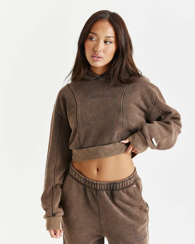 Fade Cropped Hoodie - Brown sold by Hoodrich